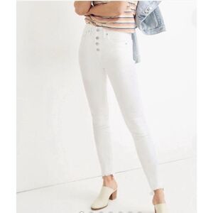 Madewell 10” High Rise Skinny Crop White Size 25 NWT